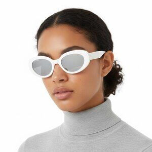 New Authentic Marc Jacobs Grey Mirrorshade Silver Cat Eye Ladies Sunglasses MARC